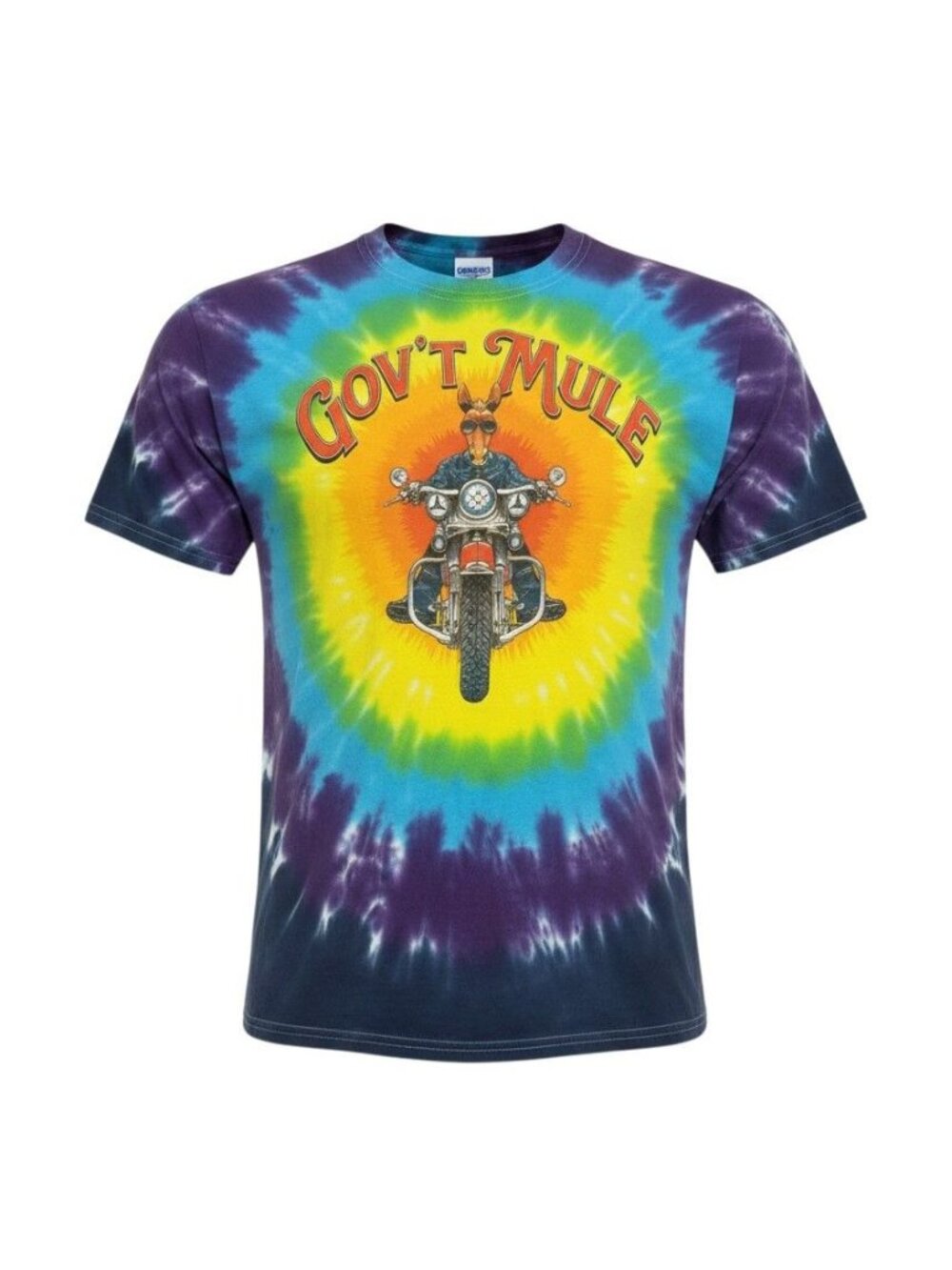 Gildan Mens Tie-Dye Govt Mule Summer Tour 2018 Short Sleeve T-Shirt XL